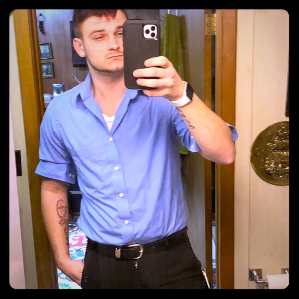 Blue dress shirt